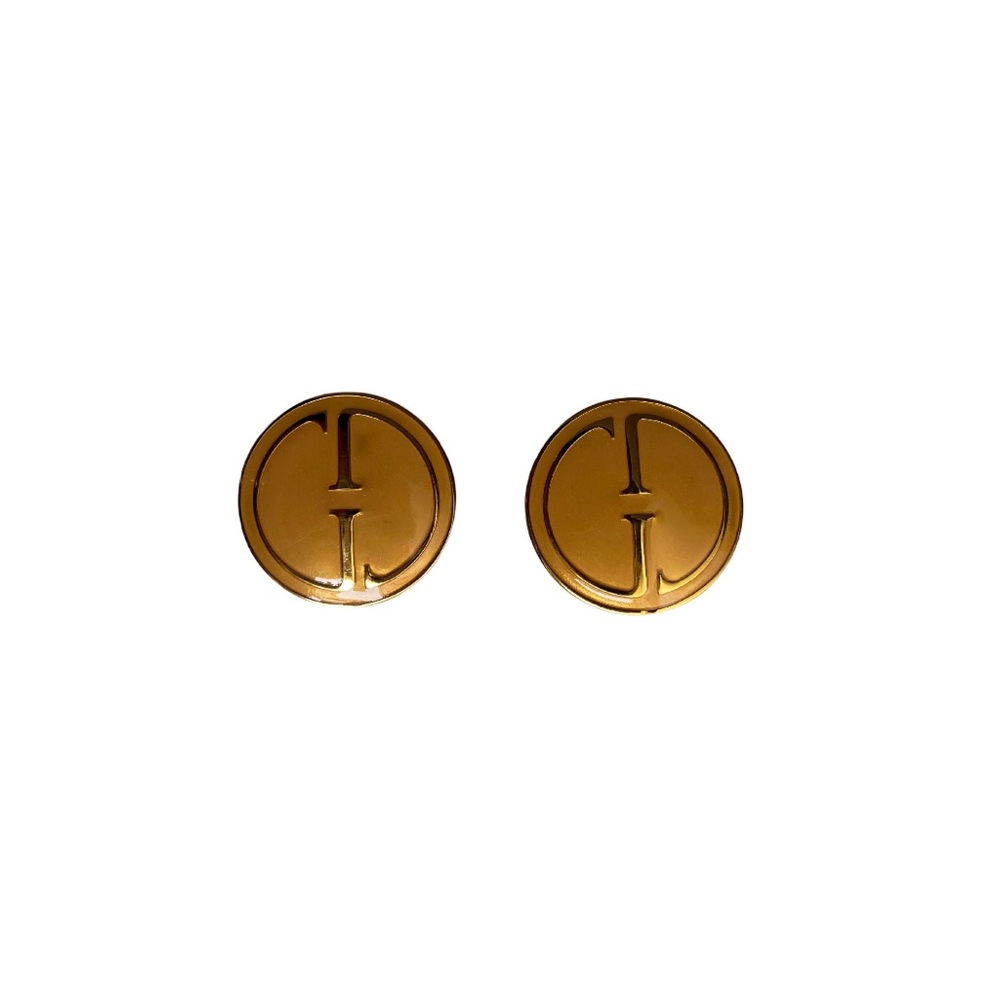 Gucci Orange and Gold Vintage Clip-on Earrings